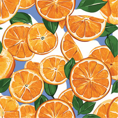 Vector illustration seamless pattern of orange for poster