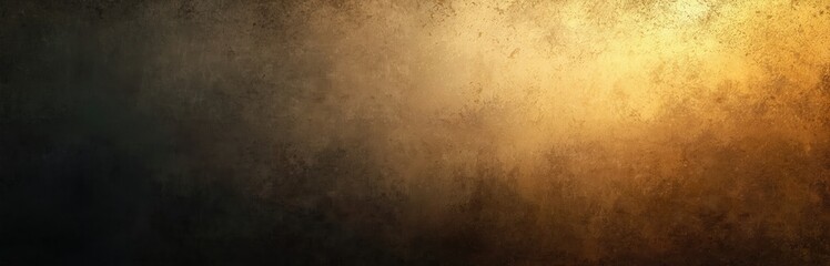 Fototapeta premium Grunge beige brown yellow black background with dark noise texture. Wide banner header backdrop design with copy space. Great design idea for websites blogs headers presentations posters.