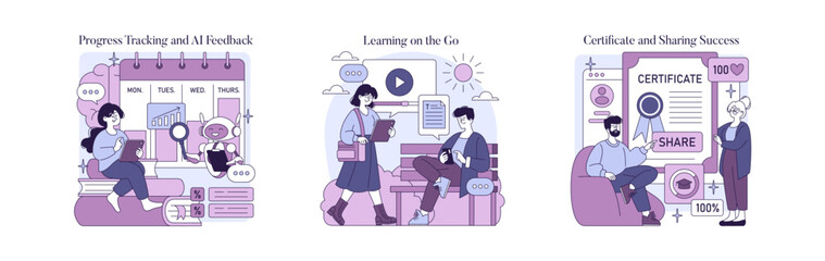 Online Learning Progress, Feedback, and Certification