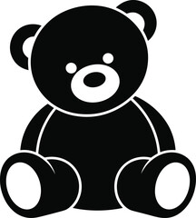 Silhouette Illustration of a Teddy Bear: Adorable, Child-Friendly, and Comforting Design