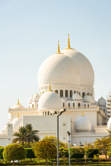 Beautiful domes of the Sheikh Zayed Grand Mosque in Abu Dhabi,  UAE