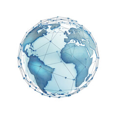 Visual representation of a digital globe with network connections depicting global communication and technology in modern society