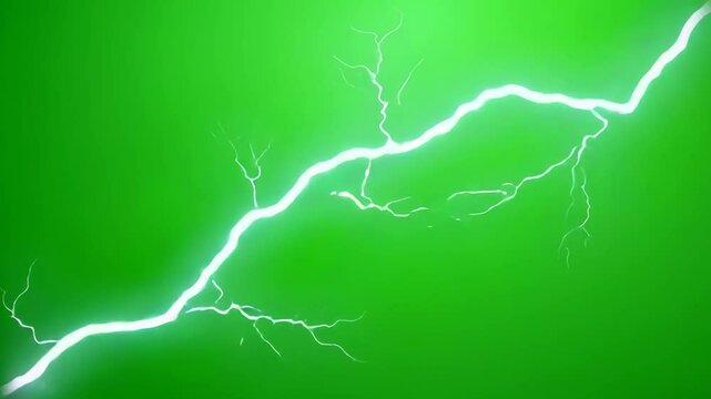 Animated lightning bolt on green screen | Electric strike