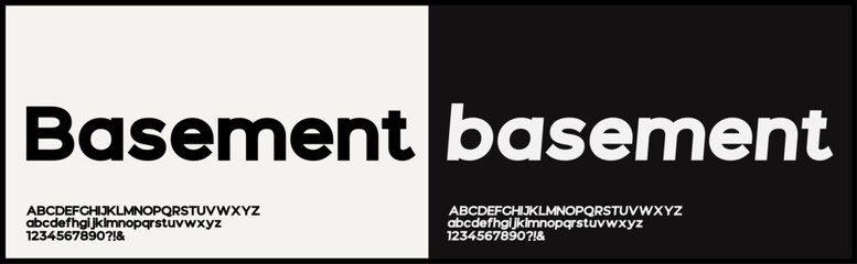 Modern sans serif vector font. Minimalist bold font. Uppercase, lowercase, and number alphabet vector font. 