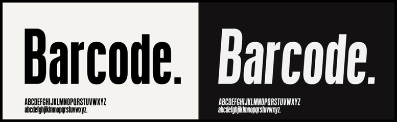 Condensed sans serif vector font. Minimalist and modern condensed font. Uppercase and lowercase alphabet vector font. 