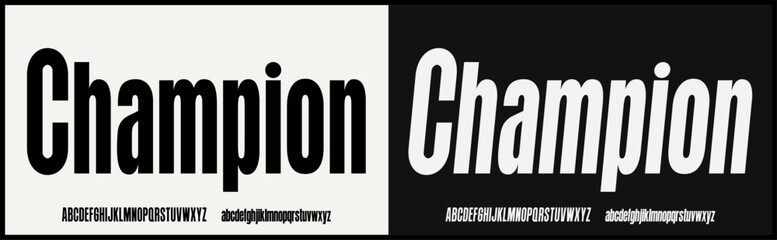 Condensed sans serif vector font. Minimalist and modern condensed font. Uppercase and lowercase alphabet vector font. 