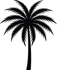 Obraz premium Elegant Palm Tree Silhouette With Fine Details And Grace