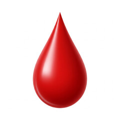 Obraz premium Glossy mid-red blood drop isolated on white background
