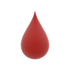 Obraz premium Matte scarlet red blood drop isolated on white background