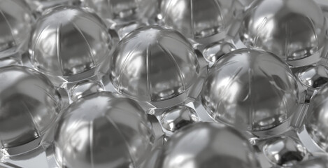 Texture of Semi Spheres with Reflective Coating Similar to Futuristic Habitat 
