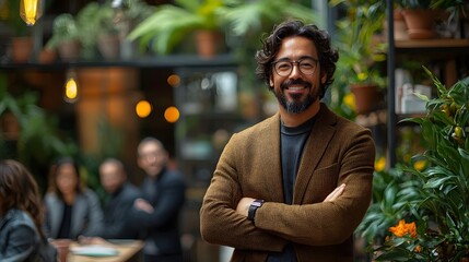 Marketing strategist presenting a branding campaign to a group of executives