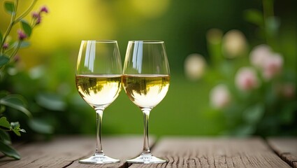 two glasses of white wine