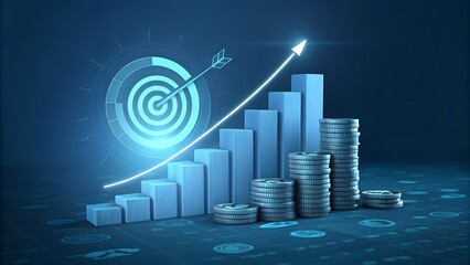 Financial growth success target achievement business concept
