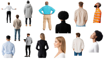 Diverse People Are Standing And Looking Away Individuals Showcase Different Body Language Poses