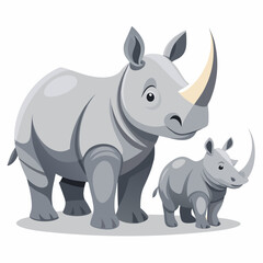 Fototapeta premium World Rhino Day Vector Illustration on White Background