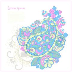 Floral Paisley vector pattern. Damask Isolated ornament