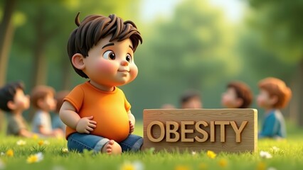 OBESITY Image -  dijital illüstrasyon., Visual Design Concept.