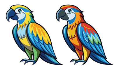 Obraz premium Photo of two colorful parrots isolated on white background