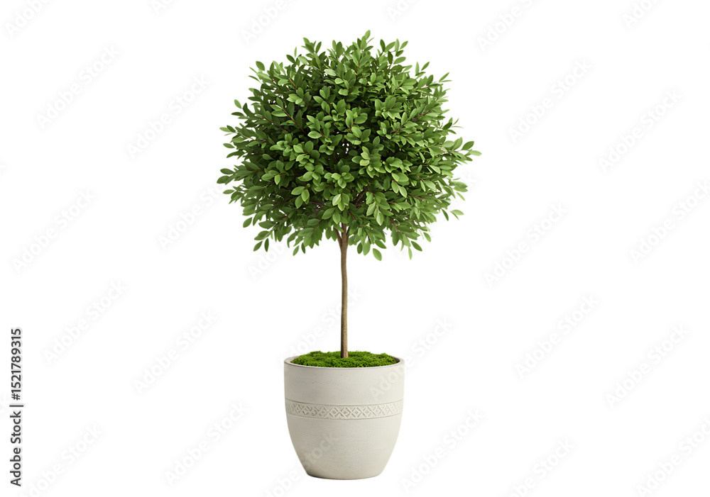 Fototapete a meticulously rendered 3d illustration of a decorative topiary tree potted in a stylish minimalist 