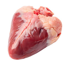 Raw chicken heart isolated on transparent background