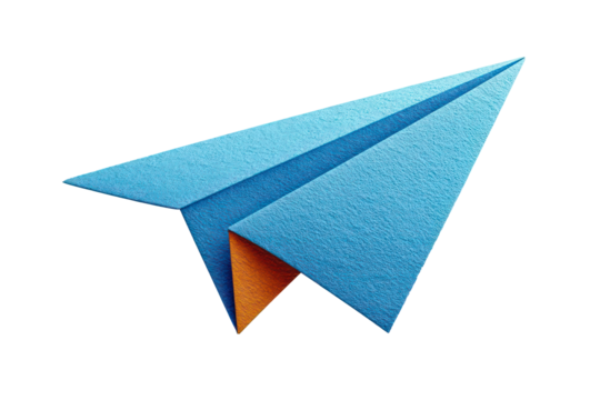 paper airplane icon flat blue design simplicity and freedom concept vector isolated on transparent background