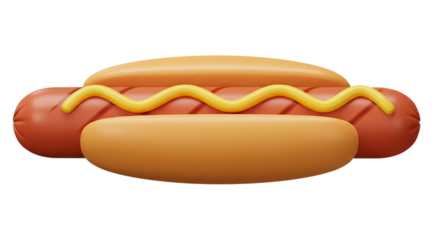A tempting cartoon hotdog slathered in mustard a simple pleasure that brings instant joy and on transparent background