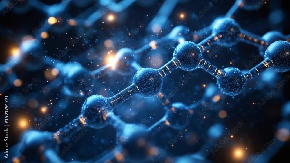 Poster molecular marvel: witness the mesmerizing beauty of interconnected molecules, forming an intricate n