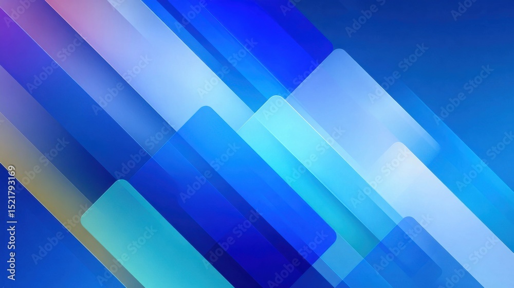 Aufkleber abstract blue geometric shapes background, representing corporate innovation and technological advan