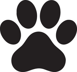 Paw Print Icon  Minimal Animal Footstep Silhouette Vector © Ajmena