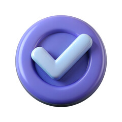 "Check Mark Button 3D Icon on Pure White Background &ndash; Approval and Confirmation Symbol"

