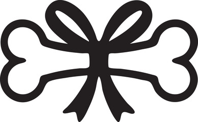  Pet Bone with Ribbon Dog Treat Gift Icon Vector