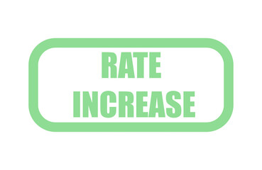 Fototapeta premium Rate Increase, green stamp on a white transparent background