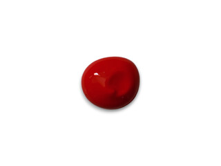 Vivid red acrylic paint blob on a transparent background showcasing artistic potential and creativity in painting