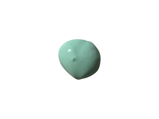 Acrylic paint in soft mint green on a transparent background displayed for artistic exploration