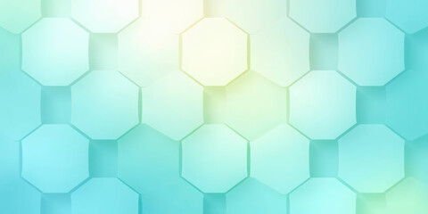 Geometric background with smooth, gradient hexagons in cool greens and blues