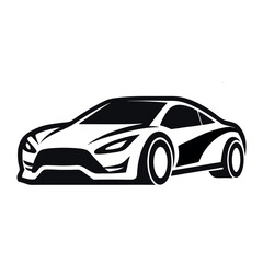 Cool Car Logo Silhouette – Minimal Vector Icon on White Background