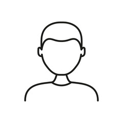 User Profile Avatar Line Icon. Generic User Representation Outline Symbol. Personal Identification, Account, And Profile Placeholder. Editable Stroke. Isolated Vector Illustration