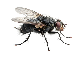 Fototapeta premium Black fly on transparent background