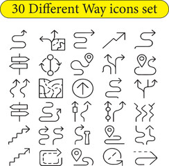 Way icons set