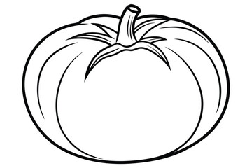 Tomato Outline Black and White Vector Illustration for Coloring or Design Projects