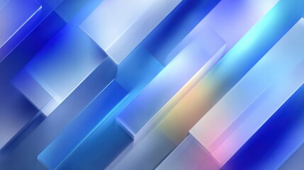 Obraz premium Abstract Geometric Shapes With Blue Tones, Ideal for Modern Technology and Innovation Presentation Backgrounds : Generative AI