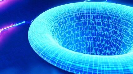 Glowing torus electric energy portal