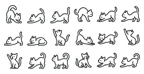 Playful cat poses collection for creative design projects