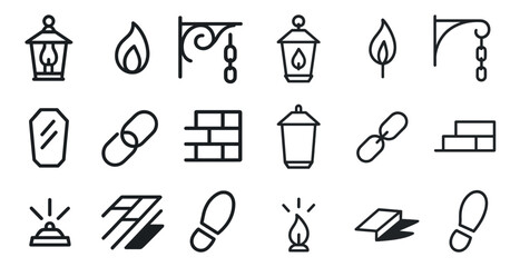 Minimalist line art icons for architecture and design projects