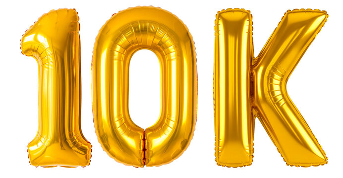 Bal&atilde;o inflado de n&uacute;mero 10k dourado brilhante para festa, anivers&aacute;rio e comemora&ccedil;&atilde;o