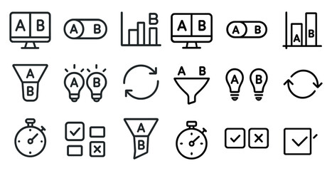 A/b testing concepts and icons for data analysis design