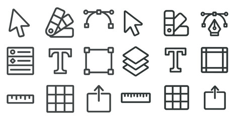 Graphic design tools and icons collection for creative projects