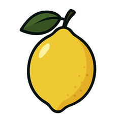  Flat vector illustration of a lemon.