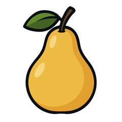  Flat vector illustration of a ripe pear