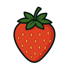  Flat vector illustration of a strawberry.